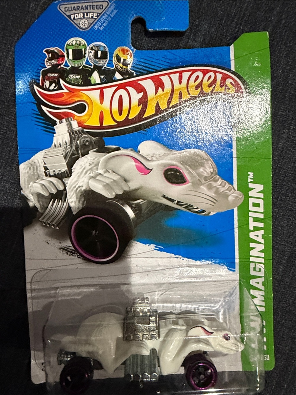 Mattel Hot Wheels White Croc Racer with Pink Accents